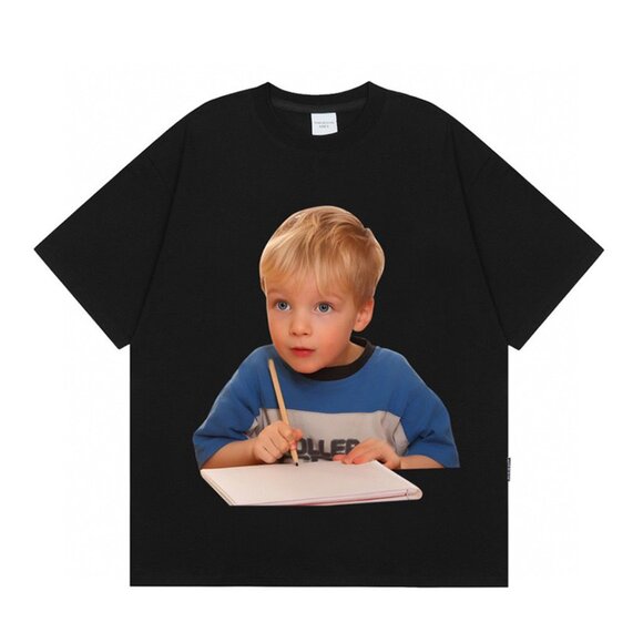 Acme De La Vie Short-Sleeved T-Shirt With A Boy Drawing Print - Picture 1 of 6